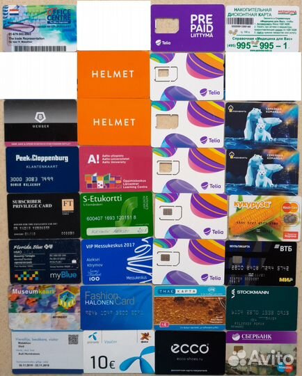 Пластиковые карточки в коллекцию