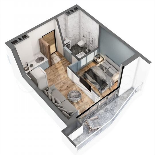 1-к. апартаменты, 34,7 м², 2/8 эт.