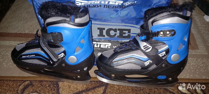 Коньки хоккейные раздвижные детские 35-38