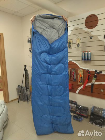 Спальный мешок синий, утепленный
