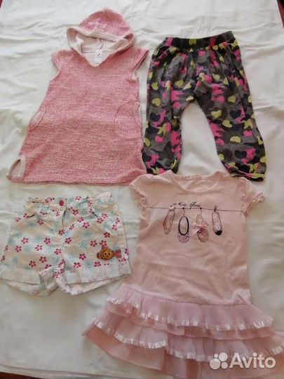 Одежда для девочки 5-6лет, пакетом, б/у