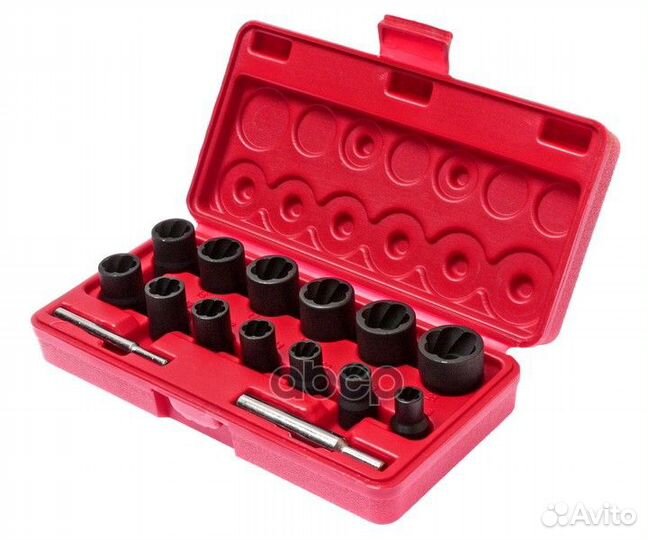 Набор головок 15 пр: для поврежденных болтов и