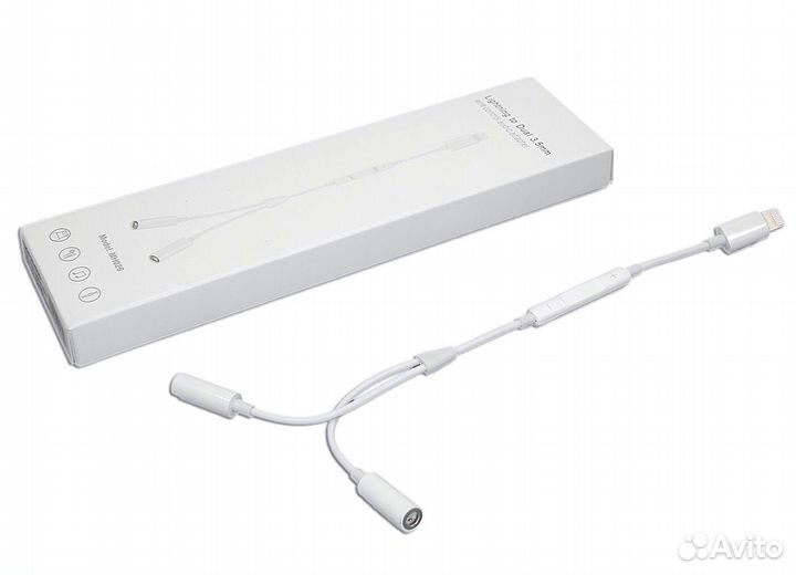 Аудио Адаптер MH026 Lightning - Dual 3,5mm (20 см)