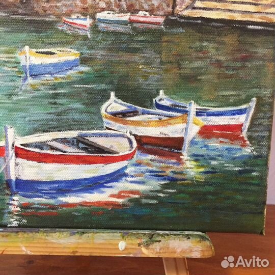 Картина маслом Лодочки