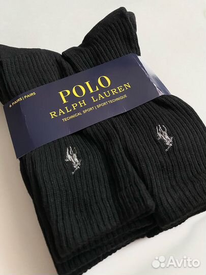 Polo ralph lauren носки 6 пар черные