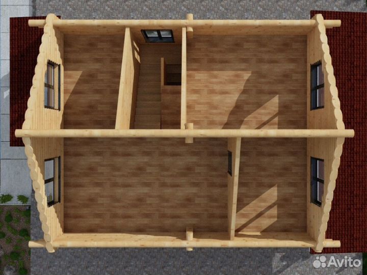 Сруб дома из бревна