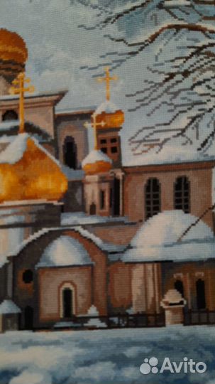 Картина вышитая крестом Церковь