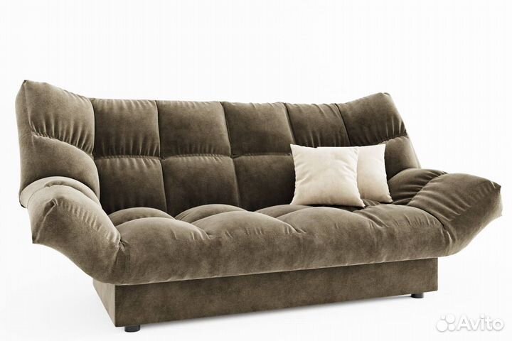 Диван прямой Клик Кляк (ППУ) с ножками-кубышками