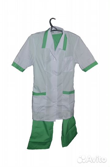 Костюм медицинский бело-бирюзовый (48-50/158-164)