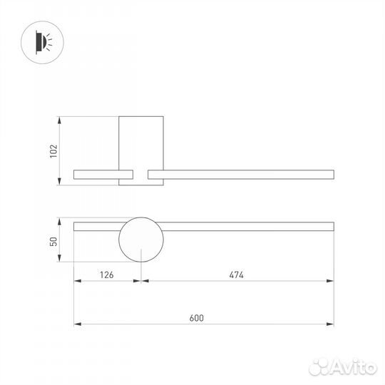 Настенный светодиодный светильник Arlight SP-Vinci-S600x55-7W Day4000 035682