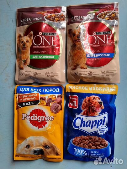 Корм влажный для кошек и собак разный
