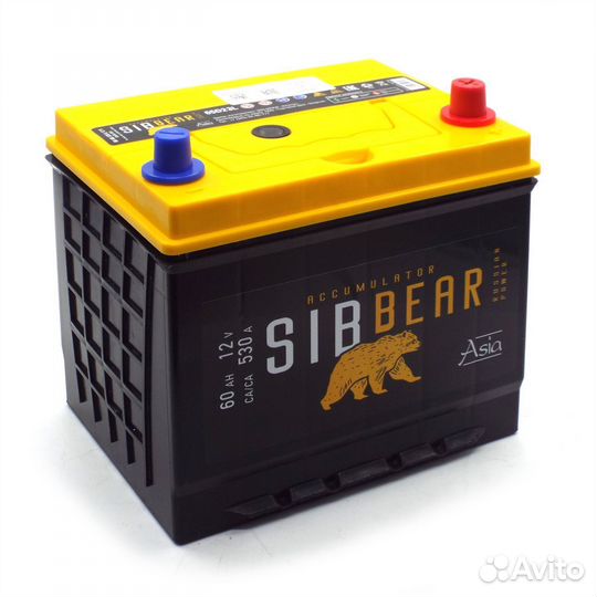 Аккумулятор sibbear asia 65D23L 60 Ач о.п. Hyundai
