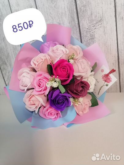 Букет из мыльных роз