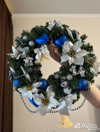 Венок новогодний дверь 40 см Польша