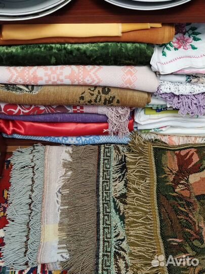 Ткани Покрывало Гобелен Плюш Скатерти Фарфор СССР
