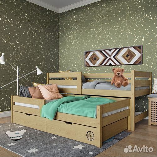 Кроватка берёза с доп. местом матрешка детская