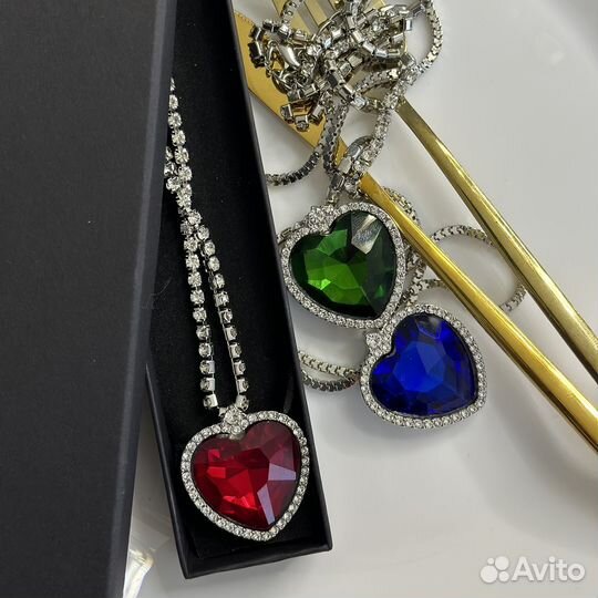 Брак Подвеска красное сердце под серебро