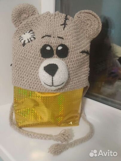 Шапка мишка Тедди ручная работа