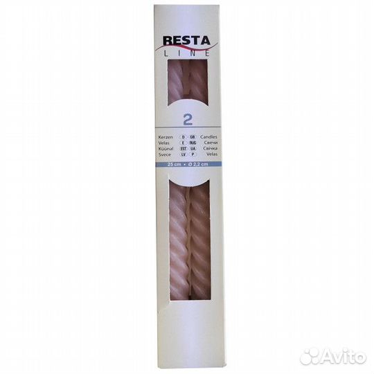 Набор свечей resta line Конические 30х5см 2шт. беж