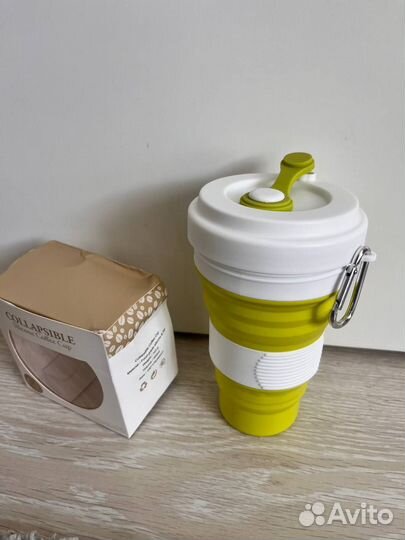 Складной силиконовый стакан для напитков 550 мл