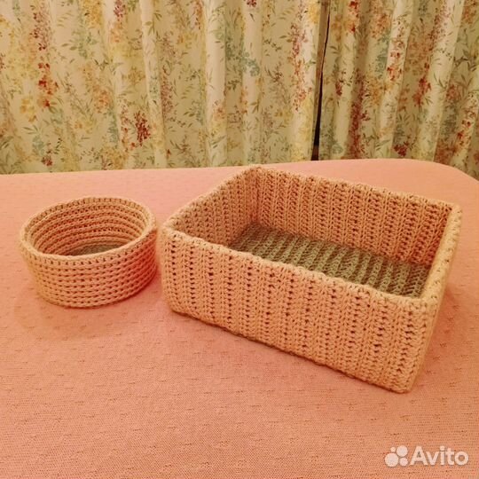 Каркасные коробы корзины джут