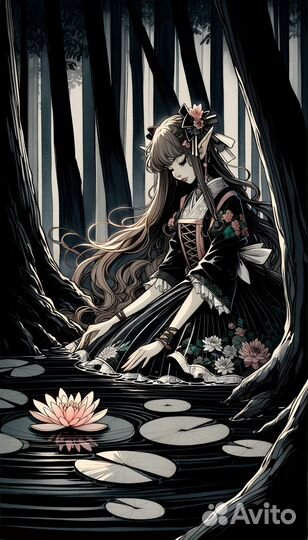 AI иллюстрация с ручной обработкой