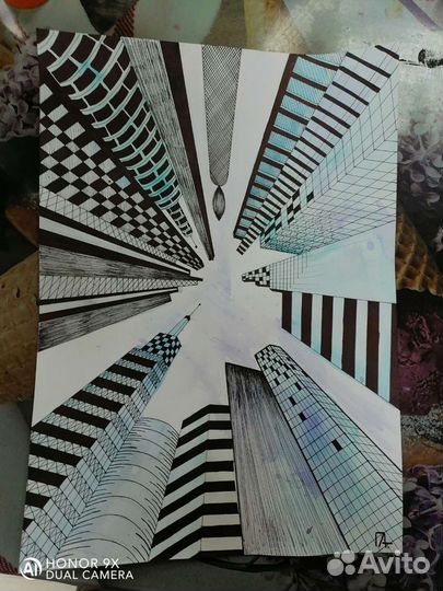 Картина городской пейзаж