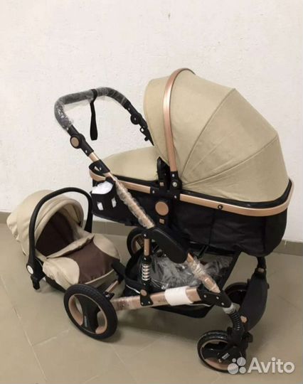 Коляска 3в1 трансформер (светло-бежевый)