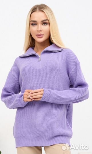Свитер с горлом на молнии женский новый в наличии