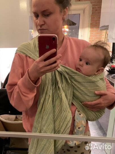 Слинг на кольцах хлопок-лен