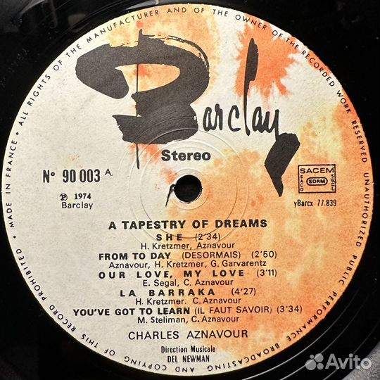 Charles Aznavour – A Tapestry Of Dreams (1974г.)