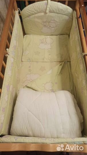 Борта в детскую кровать + кпб + одеяло + балдахин