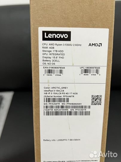 Ноут Lenovo ryzen 3/15