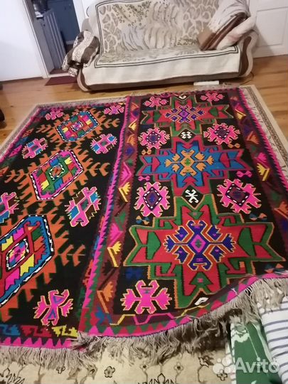 Ковер шерстяной ручной работы) сумак. Старинный