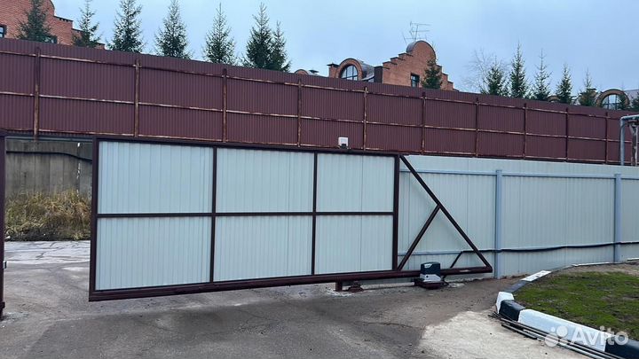Откатные ворота под ключ с доставкой и установкой