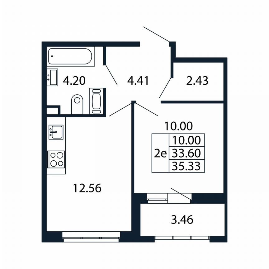 2-к. квартира, 37,1 м², 11/13 эт.