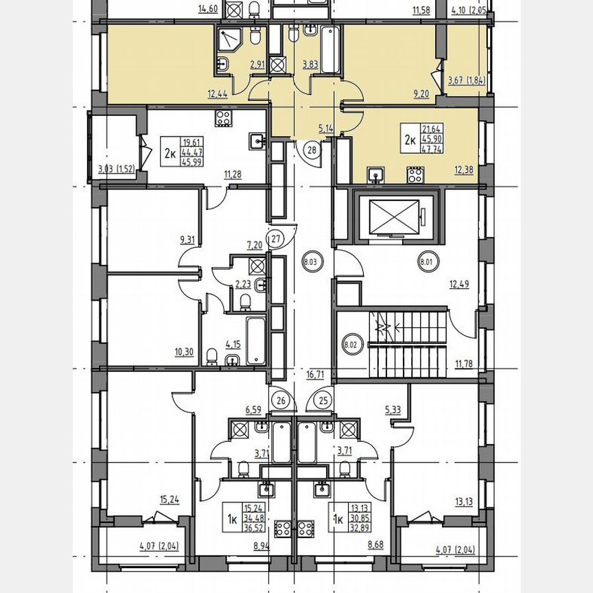 2-к. квартира, 47,7 м², 8/12 эт.