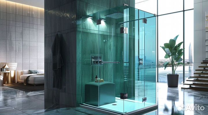 Стеклянная душевая кабина