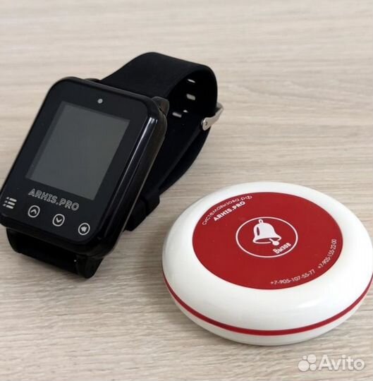 Кнопка вызова официанта и часы пейджер Элит