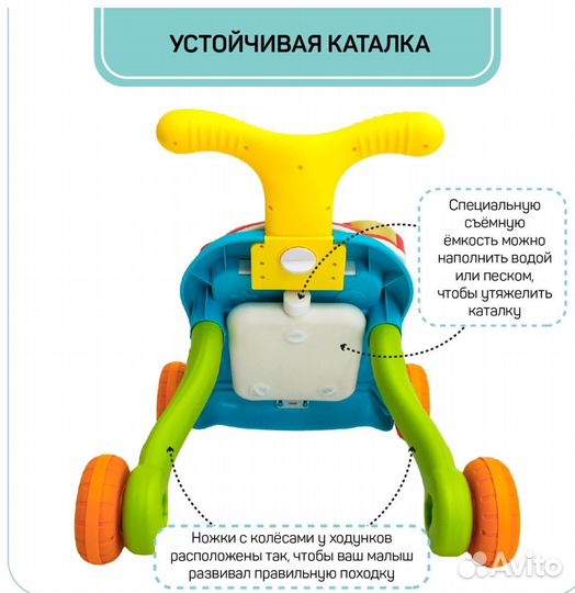 Ходунки каталка 3 в 1