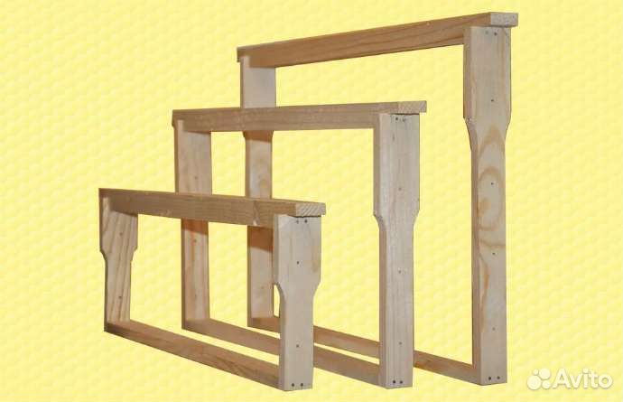 Рамка Дадан, рут., с вощиной. Из сосны