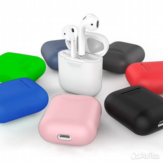 Чехол для AirPods силиконовый синий