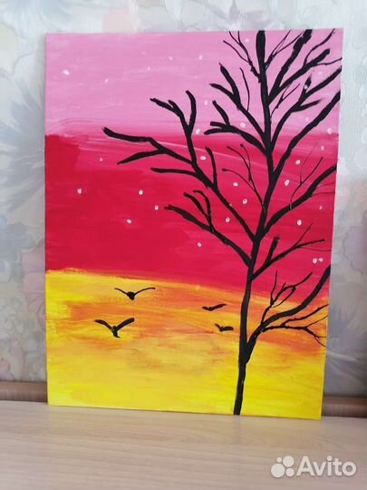 Картина холст на картоне