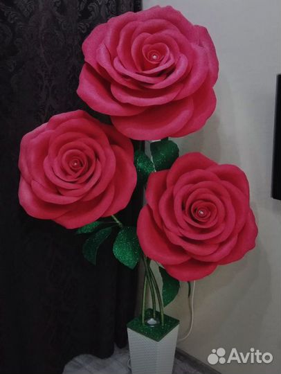 Роза торшер из изолона (светильник-ночник)