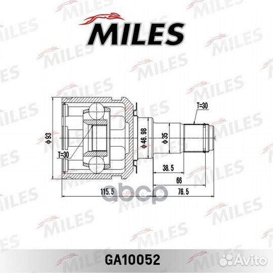 Шрус toyota LC prado J120/lexus GS470 02- внутр
