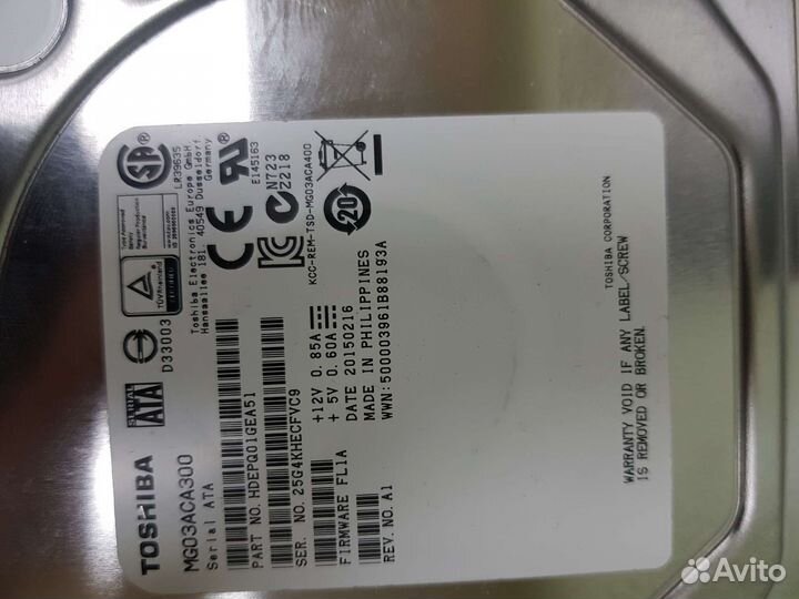 Серверный жёсткий диск toshiba 3 TB 7,2k SATA
