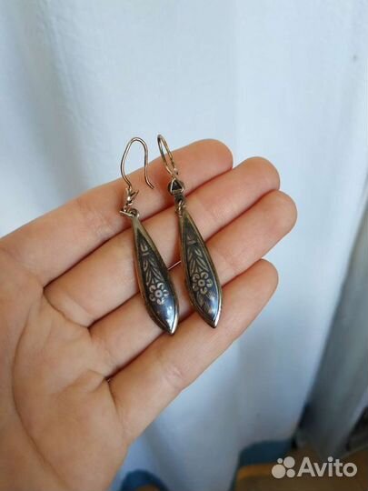 Серьги серебро 925 винтаж СССР