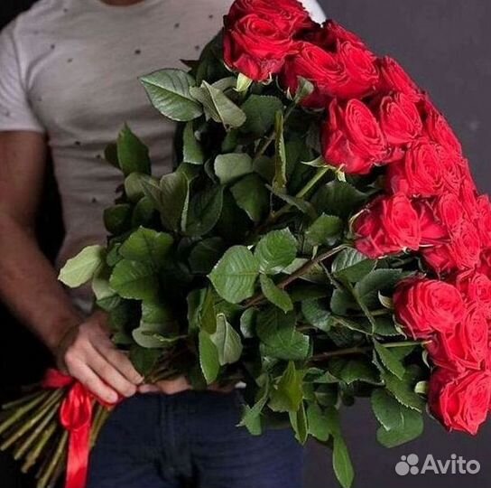 Розы высокие Доставка цветов