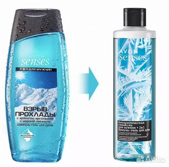Avon шампунь Арктическая свежесть для мужчин