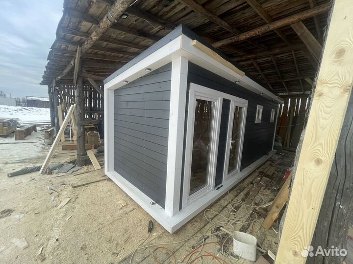 Мобильная баня под ключ 2,4х7м без предоплат